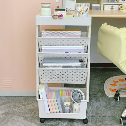 Urban 4-Tier Shelf Bookcase Plastic/Acrylic Bookshelf with Caster