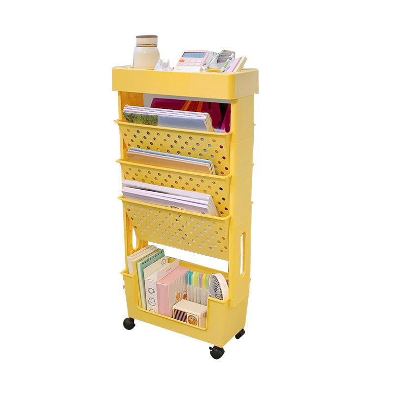 Urban 4-Tier Shelf Bookcase Plastic/Acrylic Bookshelf with Caster