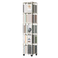 13.8" Wide Book Shelf Beige Stackable Bookcase Closed Back Vertical