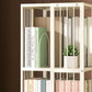 13.8" Wide Book Shelf Beige Stackable Bookcase Closed Back Vertical