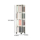 13.8" Wide Book Shelf Beige Stackable Bookcase Closed Back Vertical
