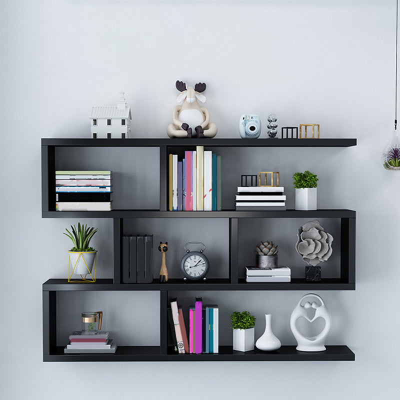 Wall Unit Open Book Shelf Modern Engineered Wood Shelf Bookcase for Home 39.4"L x 5.9"W x 31.5"H Black Clearhalo 'Bookcases' 'furn' 'furn_bookcases' 'Furniture' 'Office Furniture' 5934968