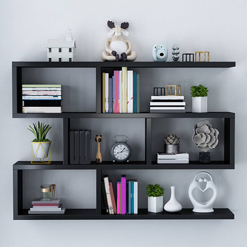 Wall Unit Open Book Shelf Modern Engineered Wood Shelf Bookcase for Home 47"L x 8"W x 31"H Black Clearhalo 'Bookcases' 'furn' 'furn_bookcases' 'Furniture' 'Office Furniture' 5934970
