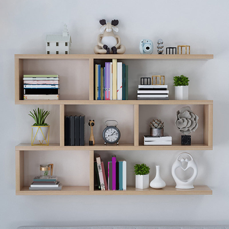 Wall Unit Open Book Shelf Modern Engineered Wood Shelf Bookcase for Home 47"L x 8"W x 31"H Cherry Wood Clearhalo 'Bookcases' 'furn' 'furn_bookcases' 'Furniture' 'Office Furniture' 5934973