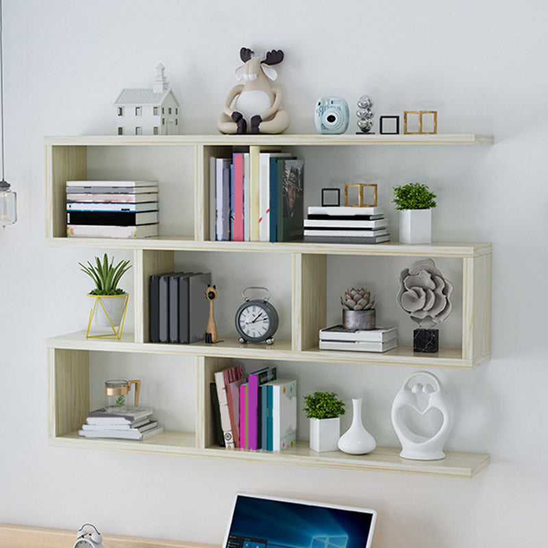 Wall Unit Open Book Shelf Modern Engineered Wood Shelf Bookcase for Home 39.4"L x 5.9"W x 31.5"H Off-White Clearhalo 'Bookcases' 'furn' 'furn_bookcases' 'Furniture' 'Office Furniture' 5934979