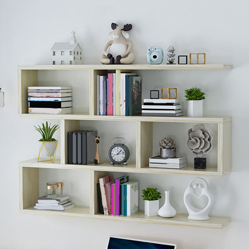 Wall Unit Open Book Shelf Modern Engineered Wood Shelf Bookcase for Home 47"L x 8"W x 31"H Off-White Clearhalo 'Bookcases' 'furn' 'furn_bookcases' 'Furniture' 'Office Furniture' 5934980
