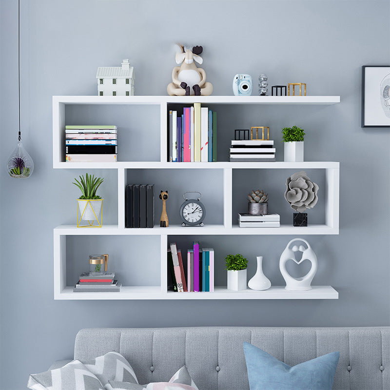 Wall Unit Open Book Shelf Modern Engineered Wood Shelf Bookcase for Home 31.5"L x 5.9"W x 31.5"H White Clearhalo 'Bookcases' 'furn' 'furn_bookcases' 'Furniture' 'Office Furniture' 5934983