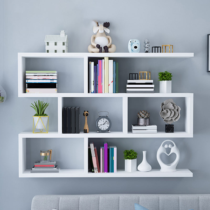 Wall Unit Open Book Shelf Modern Engineered Wood Shelf Bookcase for Home 39.4"L x 5.9"W x 31.5"H White Clearhalo 'Bookcases' 'furn' 'furn_bookcases' 'Furniture' 'Office Furniture' 5934984