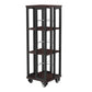 Contemporary Standard Shelf Metal Shelf Bookcase with Casters 13.8"L x 13.8"W x 36.3"H Black Clearhalo 'Bookcases' 'furn' 'furn_bookcases' 'Furniture' 'Office Furniture' 5934993