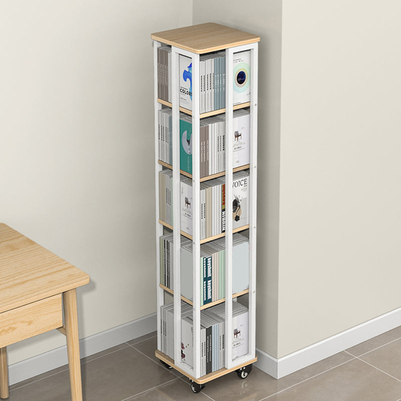 Contemporary Standard Shelf Metal Shelf Bookcase with Casters Clearhalo 'Bookcases' 'furn' 'furn_bookcases' 'Furniture' 'Office Furniture' 5935000
