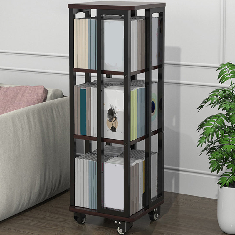 Contemporary Standard Shelf Metal Shelf Bookcase with Casters Clearhalo 'Bookcases' 'furn' 'furn_bookcases' 'Furniture' 'Office Furniture' 5935001