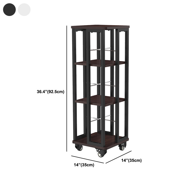 Contemporary Standard Shelf Metal Shelf Bookcase with Casters Clearhalo 'Bookcases' 'furn' 'furn_bookcases' 'Furniture' 'Office Furniture' 5935002