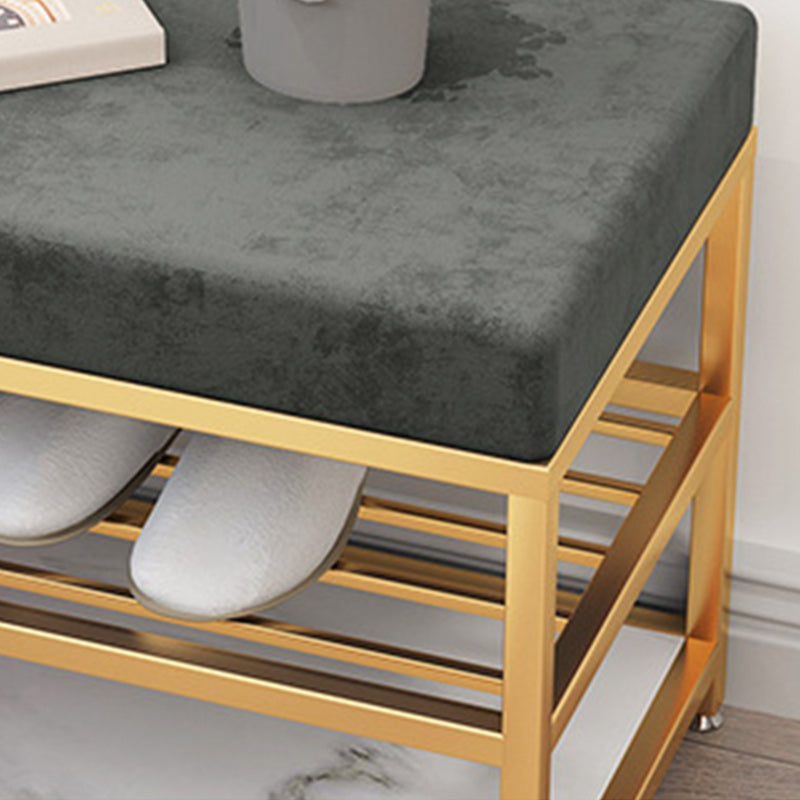Modern Entryway Bench Upholstery Fill Foam Bench with Shelves Clearhalo 'Benches' 'Chairs & Seating' 'furn' 'furn_benches' 'Furniture' 'Living Room Furniture' 5935046