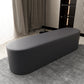 Modern Solid Color Bench Faux Leather Oval Bench for Home Office Dark Gray Clearhalo 'Benches' 'Chairs & Seating' 'furn' 'furn_benches' 'Furniture' 'Living Room Furniture' 5935055