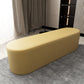 Modern Solid Color Bench Faux Leather Oval Bench for Home Office Yellow Clearhalo 'Benches' 'Chairs & Seating' 'furn' 'furn_benches' 'Furniture' 'Living Room Furniture' 5935059