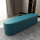 Modern Solid Color Bench Faux Leather Oval Bench for Home Office Blue Clearhalo 'Benches' 'Chairs & Seating' 'furn' 'furn_benches' 'Furniture' 'Living Room Furniture' 5935061