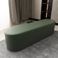 Modern Solid Color Bench Faux Leather Oval Bench for Home Office Army Green Clearhalo 'Benches' 'Chairs & Seating' 'furn' 'furn_benches' 'Furniture' 'Living Room Furniture' 5935062
