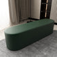 Modern Solid Color Bench Faux Leather Oval Bench for Home Office Blackish Green Clearhalo 'Benches' 'Chairs & Seating' 'furn' 'furn_benches' 'Furniture' 'Living Room Furniture' 5935065