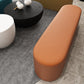 Modern Solid Color Bench Faux Leather Oval Bench for Home Office Clearhalo 'Benches' 'Chairs & Seating' 'furn' 'furn_benches' 'Furniture' 'Living Room Furniture' 5935069