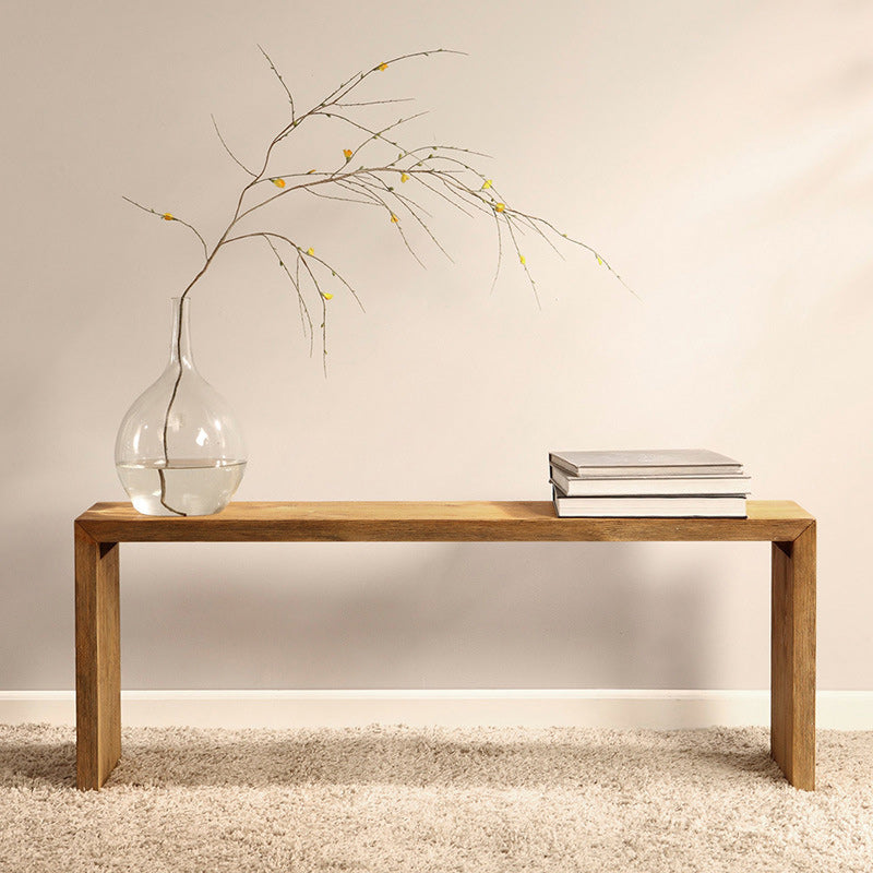 11.8" Wide Contemporary Seating Bench Solid Wood Bench with Legs 55"L x 12"W x 18"H Clearhalo 'Benches' 'Chairs & Seating' 'furn' 'furn_benches' 'Furniture' 'Living Room Furniture' 5935083