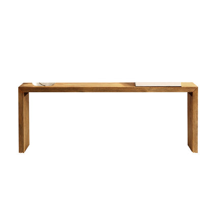 11.8" Wide Contemporary Seating Bench Solid Wood Bench with Legs 47"L x 12"W x 18"H Clearhalo 'Benches' 'Chairs & Seating' 'furn' 'furn_benches' 'Furniture' 'Living Room Furniture' 5935087