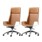 Contemporary Desk Chair Tilt Mechanism Brown Leather Office Chair
