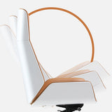 Chaise de bureau contemporaine mécanisme d'inclinaison chaise de bureau en cuir marron