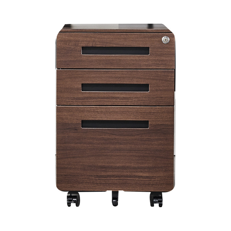 Zeitgenössische Aktenschränke Stahlrahmenschlüsselschloss Mobile Aktenschrank mit Rädern