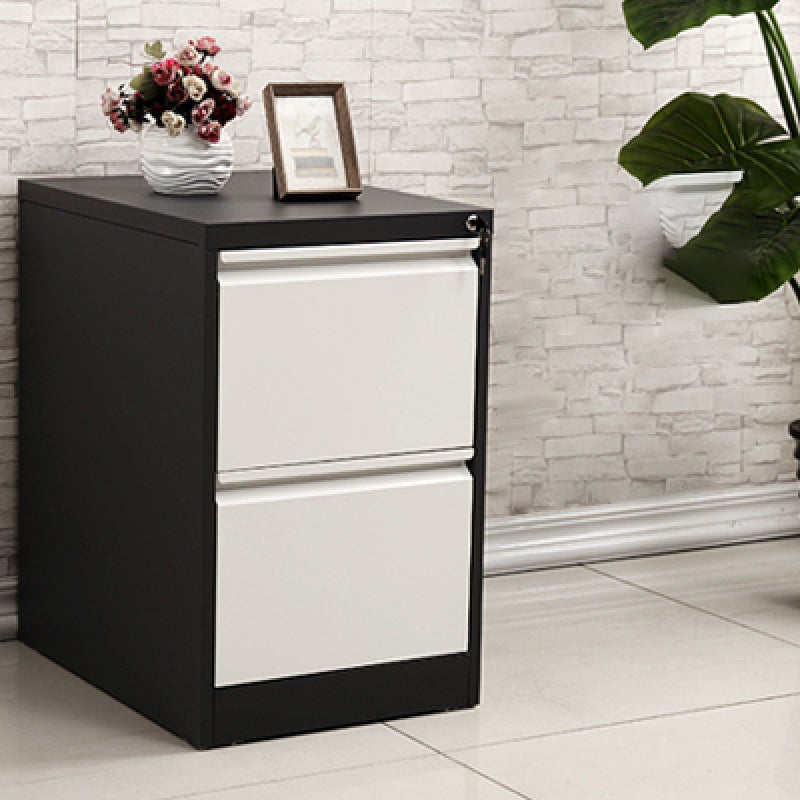 Fireproof File Cabinet Vertical Metal Contemporary File Cabinet with Locking Drawers Gray-White 2 Clearhalo 'Filing Cabinets' 'filling_cabinets' 'furn' 'furn_filling_cabinets' 'Furniture' 'Office Furniture' 5935625