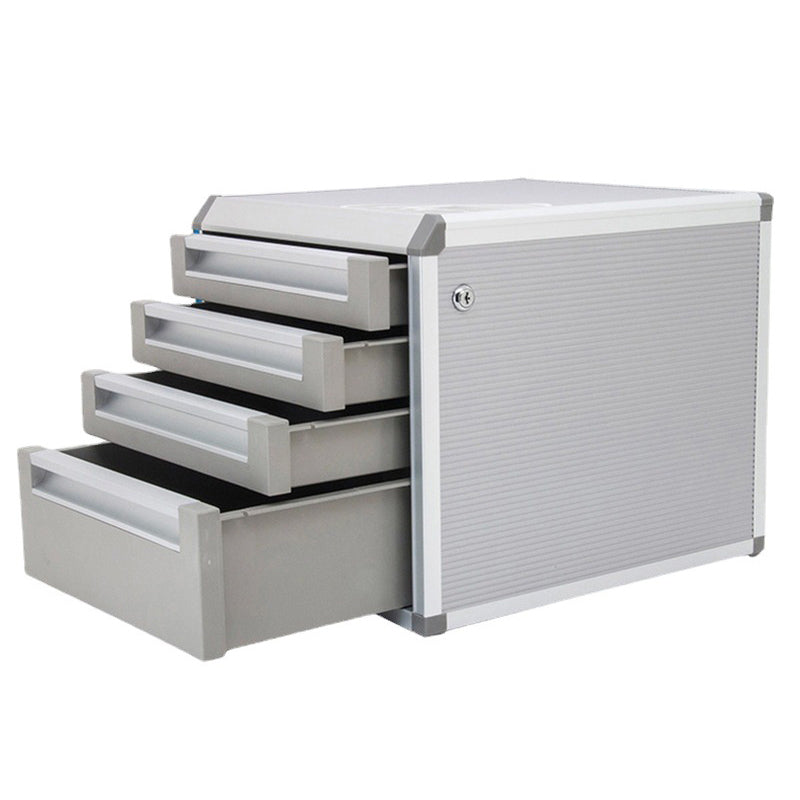 Mobile moderno mobile laterale di cassetti argento per la casa o l'ufficio