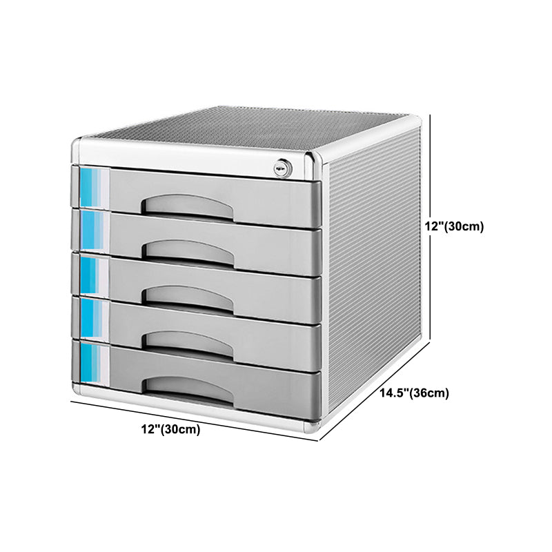 Mobile moderno mobile laterale di cassetti argento per la casa o l'ufficio