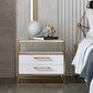 Metal and Wood Bedside Cabinet Modern Minimalist Open Bedside Table with Legs 18"L x 16"W x 20"H White 1 Piece Clearhalo 'Bedroom Furniture' 'furn' 'furn_night_stand' 'Furniture' 'night_stand' 'Nightstands' 5937990