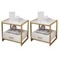 Metal and Wood Bedside Cabinet Modern Minimalist Open Bedside Table with Legs 20"L x 16"W x 20"H White 2 Piece Set Clearhalo 'Bedroom Furniture' 'furn' 'furn_night_stand' 'Furniture' 'night_stand' 'Nightstands' 5937991