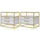 Metal and Wood Bedside Cabinet Modern Minimalist Open Bedside Table with Legs 18"L x 16"W x 20"H White 2 Piece Set Clearhalo 'Bedroom Furniture' 'furn' 'furn_night_stand' 'Furniture' 'night_stand' 'Nightstands' 5937992