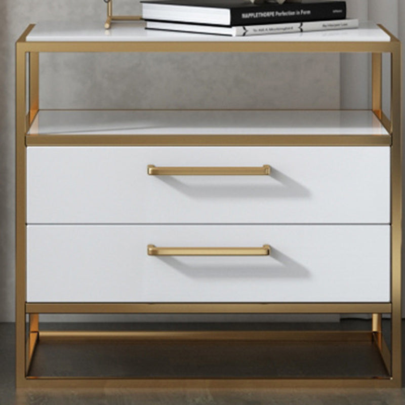 Metal and Wood Bedside Cabinet Modern Minimalist Open Bedside Table with Legs Clearhalo 'Bedroom Furniture' 'furn' 'furn_night_stand' 'Furniture' 'night_stand' 'Nightstands' 5937998