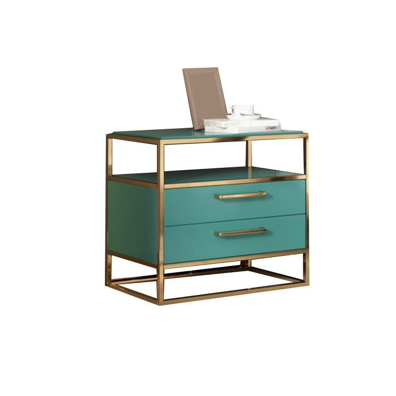 Metal and Wood Bedside Cabinet Modern Minimalist Open Bedside Table with Legs Clearhalo 'Bedroom Furniture' 'furn' 'furn_night_stand' 'Furniture' 'night_stand' 'Nightstands' 5938002