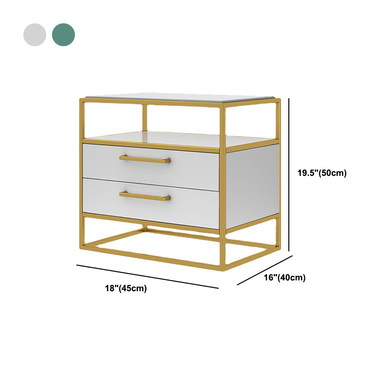 Metal and Wood Bedside Cabinet Modern Minimalist Open Bedside Table with Legs Clearhalo 'Bedroom Furniture' 'furn' 'furn_night_stand' 'Furniture' 'night_stand' 'Nightstands' 5938005