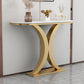 Tavolo console in marmo glam mezza luna astratto 12 "w tavolo accento per sala