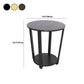 Round Wooden Nightstand 2 Shelves Bedside Night Table for Bedroom