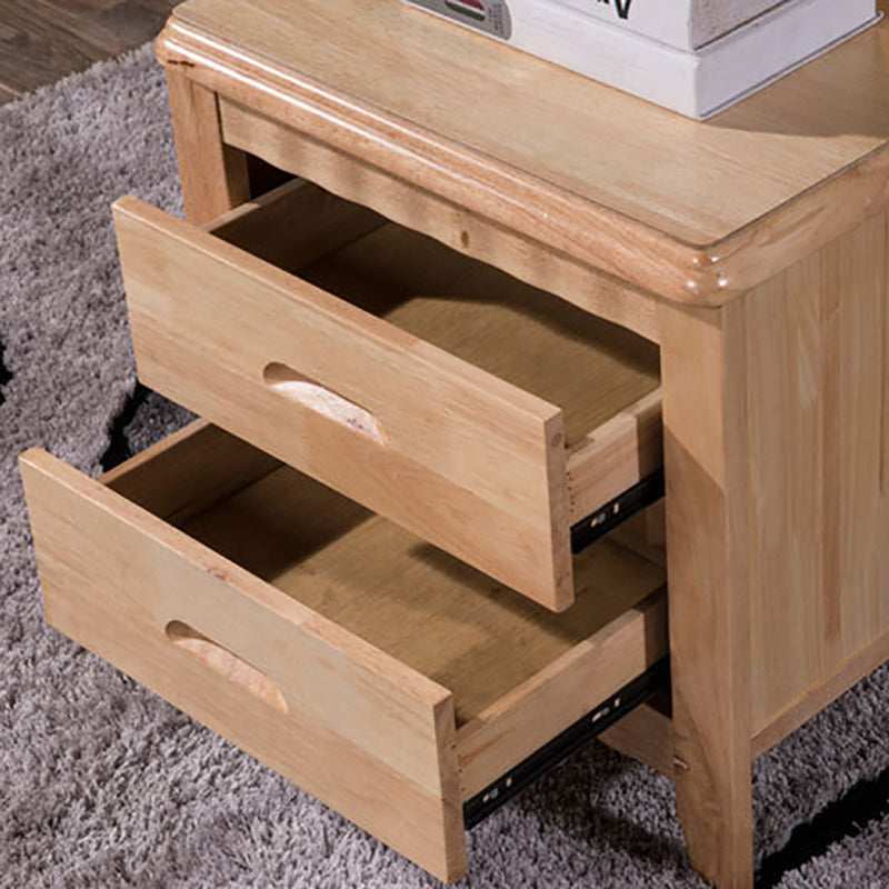 Armoire de chevet de nuit inférieure traditionnelle en bois massif avec tiroirs pour chambre à coucher