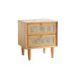 Rattan Bedside Table Modern Minimalist Bed Nightstand with Legs