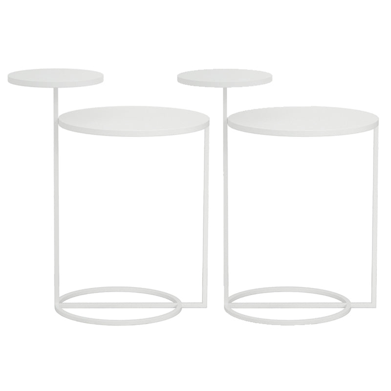 Contemporary Metal Accent Table Nightstand 21.65" Tall Bed Nightstand 19"L x 14"W x 22"H White 2 Piece Set Clearhalo 'Bedroom Furniture' 'furn' 'furn_night_stand' 'Furniture' 'night_stand' 'Nightstands' 5938199