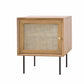 15.75" Tall Rattan Bedside Cabinet Solid Wood Nightstand with 1 Door Clearhalo 'Bedroom Furniture' 'furn' 'furn_night_stand' 'Furniture' 'night_stand' 'Nightstands' 5938225