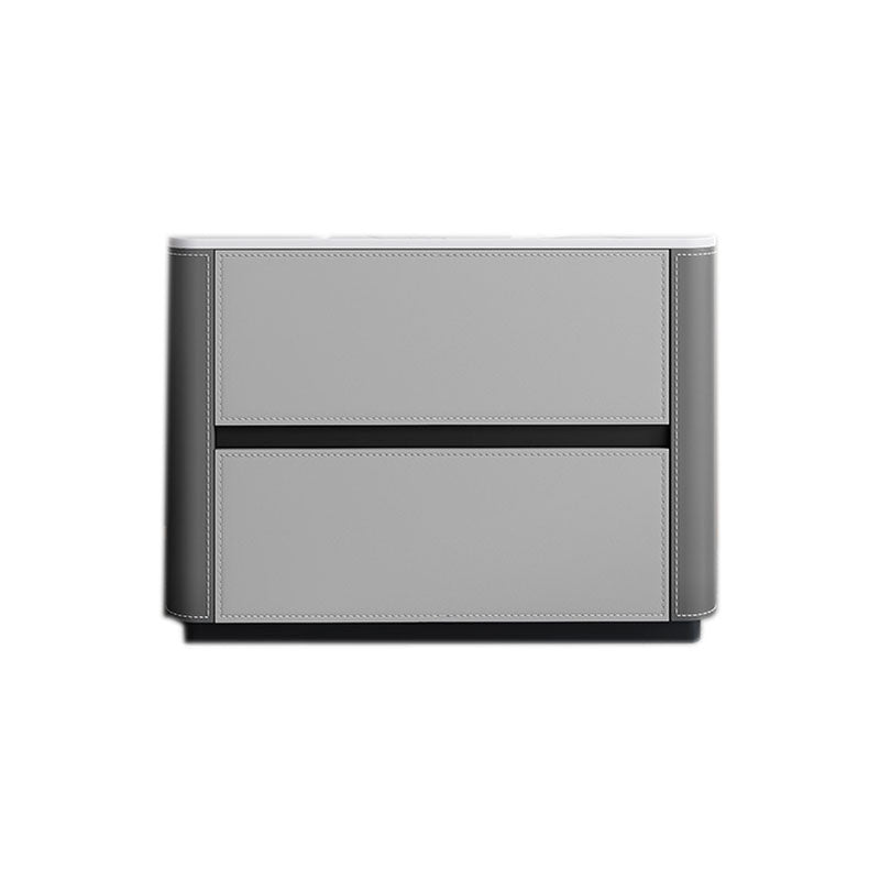 Eigentijdse stenen borst slaapkamer verticale opbergkast in grijs met laden