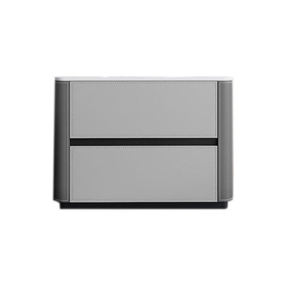 Eigentijdse stenen borst slaapkamer verticale opbergkast in grijs met laden