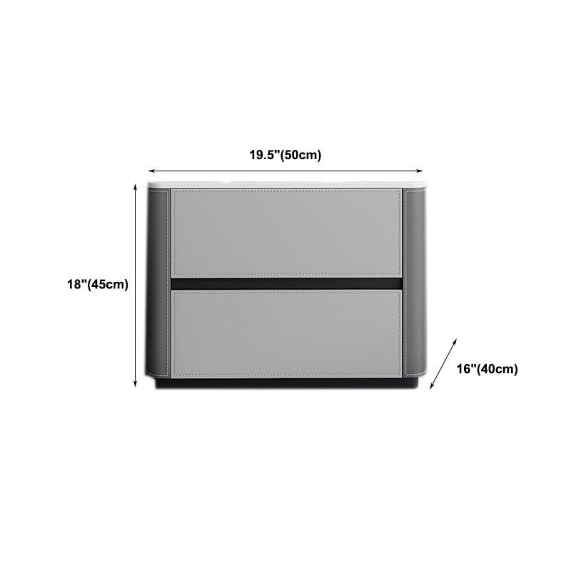 Eigentijdse stenen borst slaapkamer verticale opbergkast in grijs met laden