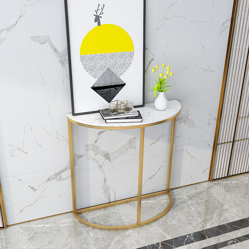 グラム大理石コンソールテーブルハーフムーンステイン抵抗性アクセントテーブル