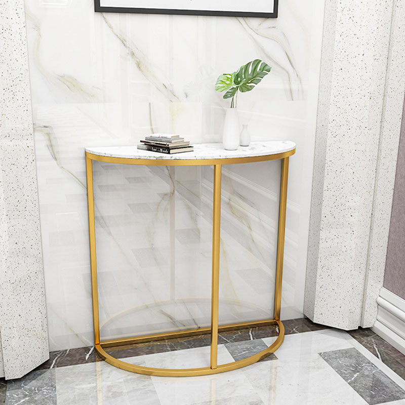 グラム大理石コンソールテーブルハーフムーンステイン抵抗性アクセントテーブル