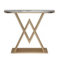 Tavolo da console in marmo glam da 12 "W tavolo da accento resistente alle macchie mezzano per la sala