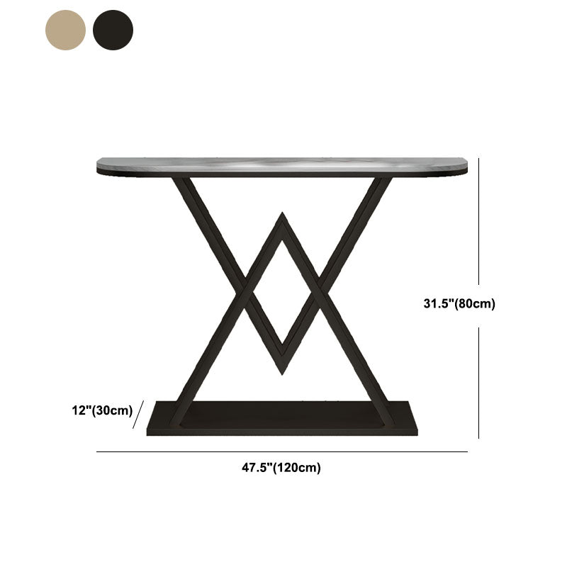 Tavolo da console in marmo glam da 12 "W tavolo da accento resistente alle macchie mezzano per la sala
